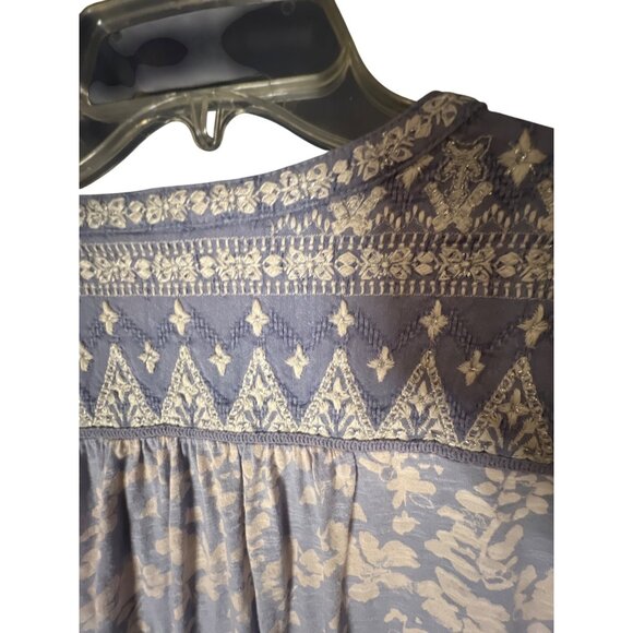 Lucky Brand Womens 2X Long Sleeve Floral Embroidered Blouse - Picture 5 of 5
